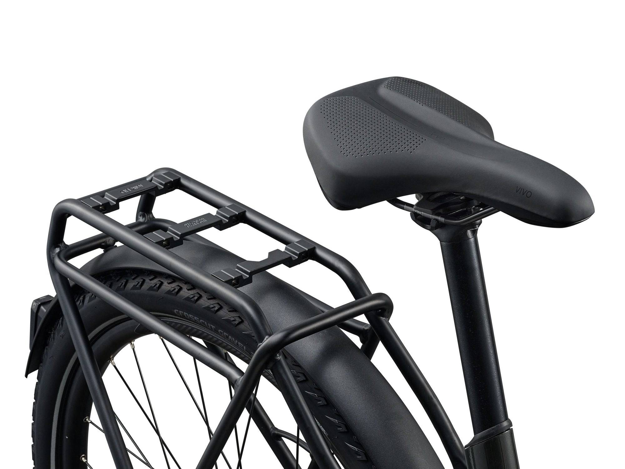 Giant Explore E+ 4 Stagger MY26 e-hybrid bike with EnergyPak 800 battery and safety features, shown from side view.