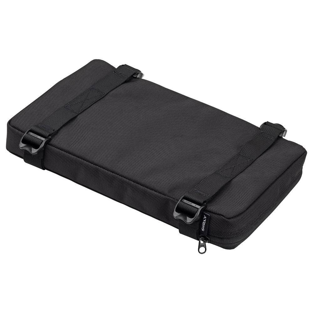 Surly Big Dummy rear deck cushion for cargo bikes, compatible with Big Easy, Big Dummy, and Big Fat Dummy, provides comfortable cargo support.
