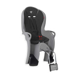 Hamax Kiss medium child bike seat with suspension, reflective safety features, and comfortable design for secure cycling.