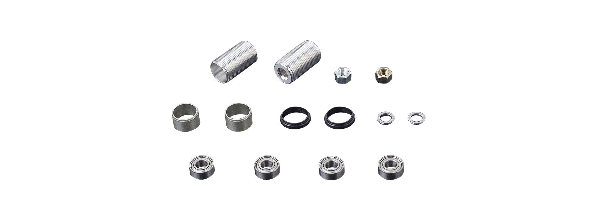 Bontrager Line Pro pedal axle rebuild kit in grey, includes components for pedal repair, designed for durable cycling performance.