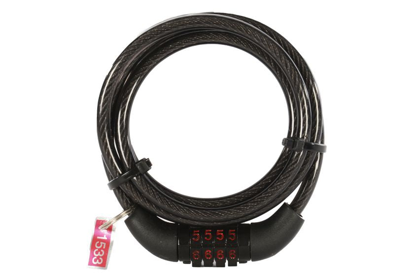 Oxford OF210 Combi 6 combination bike lock with 1.5m x 6mm cable, securing outdoor gear and bicycles effectively.