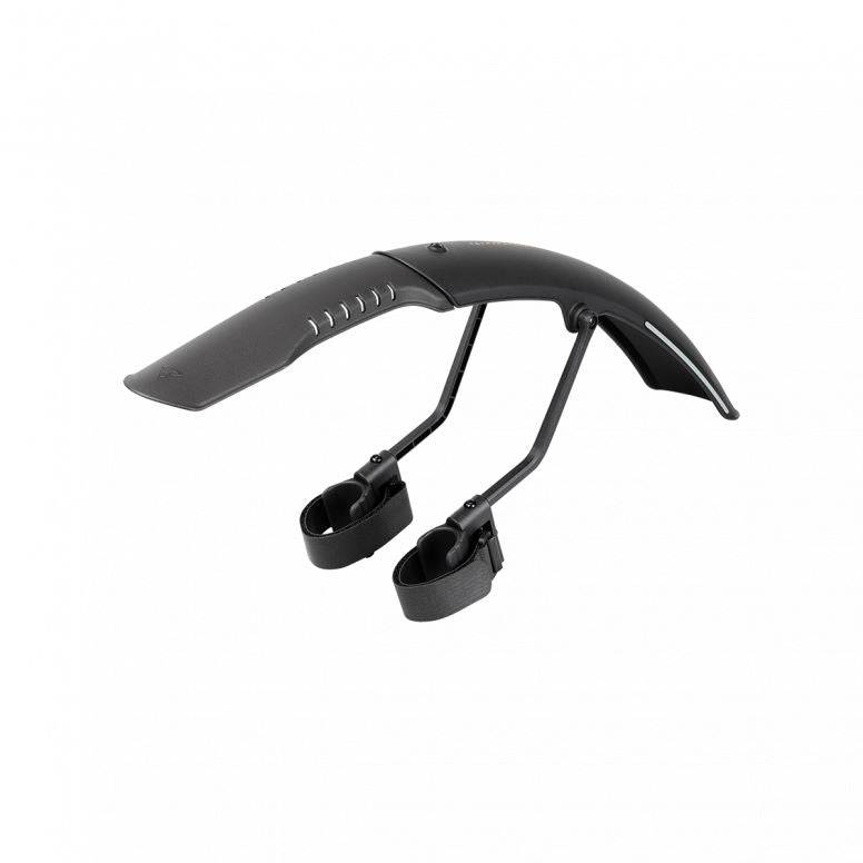 Topeak TetraFender G1 & G2 black gravel bike fenders with adjustable fit and reflective decals, designed for gravel bike accessories.