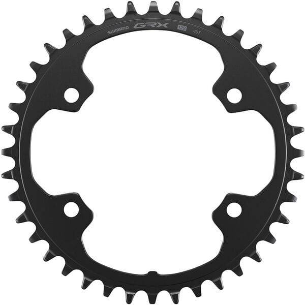 Shimano GRX FC-RX610-1 12-speed 40T single chainring for 1X crankset, shown with teeth and mounting holes.