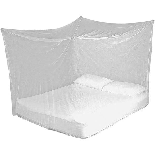 Lifesystems BoxNet Double Mosquito Net with EX8 anti-mosquito treatment, designed for two people, shown hanging and set up.