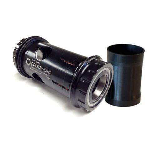 Praxis Works SRAM GXP/ISIS2 MTB bottom bracket converter for BB30 and PF30 frames, showing the durable metal component.