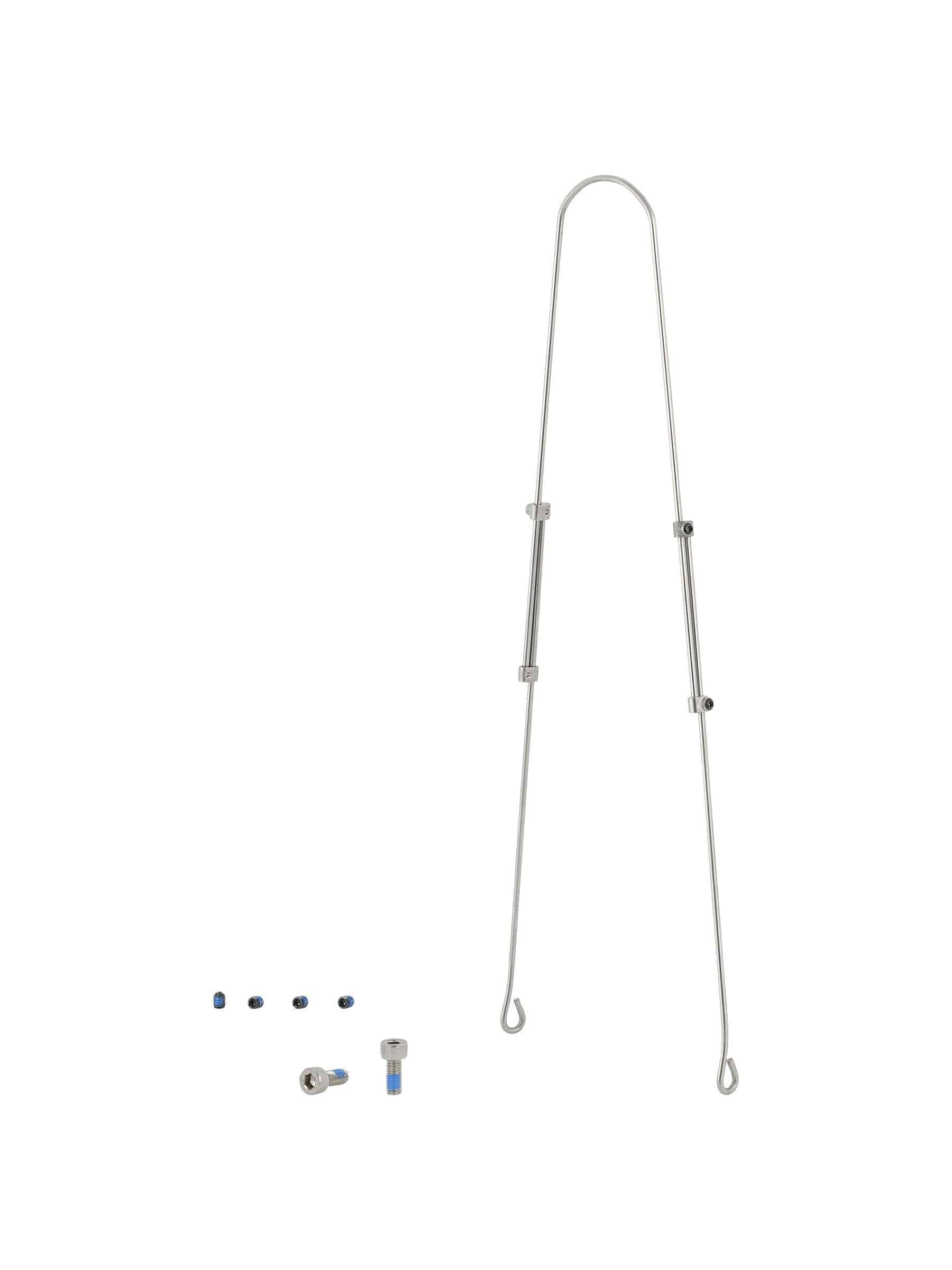 Bontrager NCS 55mm alloy front fender strut kit in grey for bikes, showing the lightweight metal components on a bike.