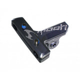 Moon Sport M-04 black saddle rail mount for GoPro-style cameras and lights, shown attached to a bicycle rail.