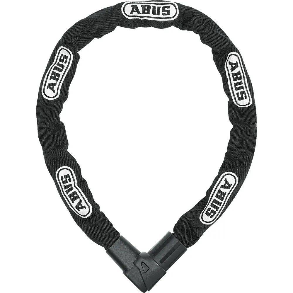 ABUS 1010/85 City Chain Lock in black with textile sleeve, secure bike lock accessory for urban cycling protection