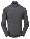 Rab Cinder Ridgeline outdoor cycling jacket, breathable and wind-resistant, shown in a close-up view of the lightweight outdoor clothing.