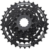 Shimano Alivio CS-HG200 7-speed bike cassette with 12-32T gear range, shown with metal cogs for smooth shifting.