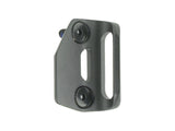 Black Trek road bike front derailleur hanger, a durable replacement component for Trek bicycle components.