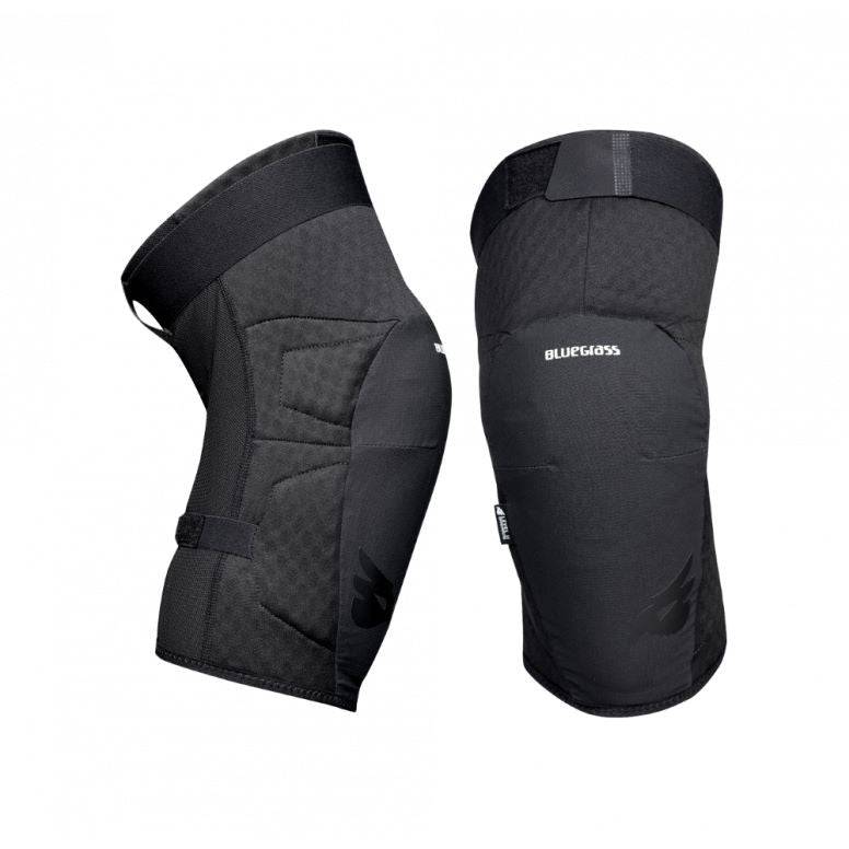 Bluegrass Arto Mountain Bike Knee Pads in blue, showing protective padding and adjustable straps for EN 1621 Level 2 safety.