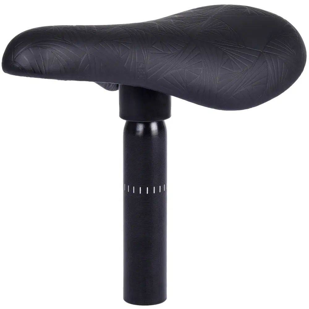 Black DMR Saddle Sect Combo 27.2mm seat post with nylon bike seat, designed for comfortable bike riding components.