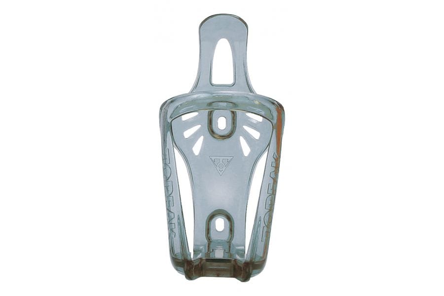 Topeak Mono Cage CX bike water bottle cage in lightweight durable black, securely holds a water bottle on a bicycle.