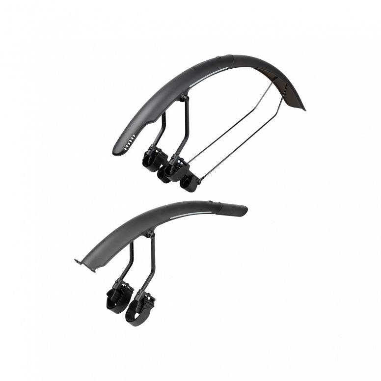 Topeak TetraFender R1 & R2 black road bike fenders set for disc brake frames, mounted on a road bicycle.