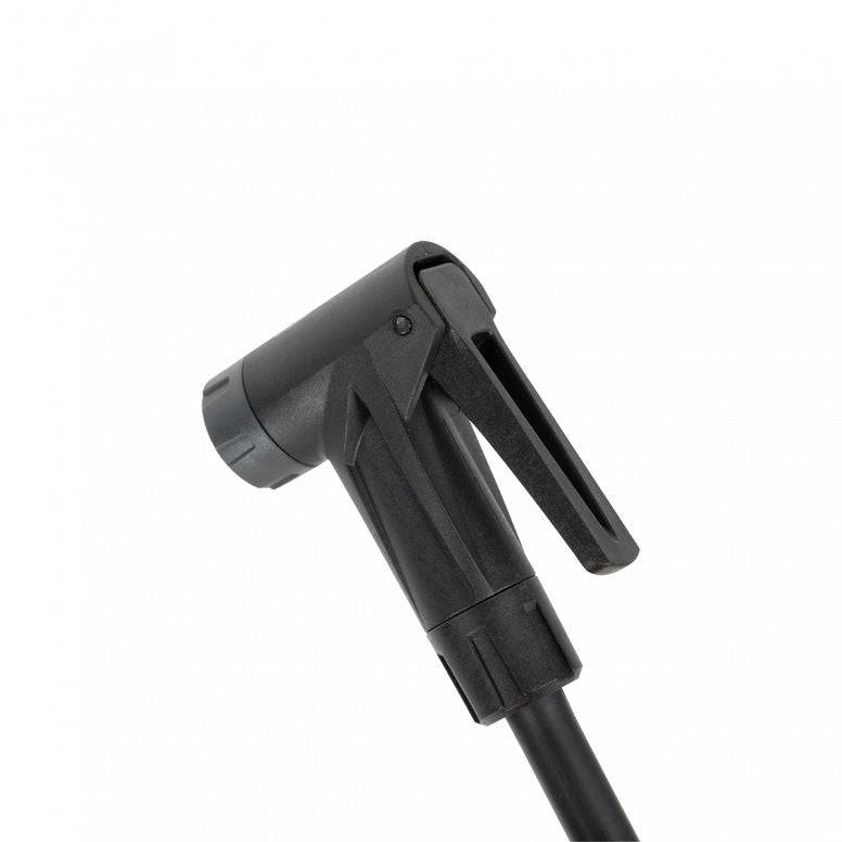 Topeak JoeBlow Sport EX yellow floor pump with SmartHead for Presta and Schrader valves, suitable for bike tire inflation.
