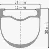 DT Swiss HGC 1400 Hybrid front disc brake wheel with 700c rim, 12x110mm axle, and 42x24mm width for cycling components