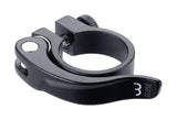 BBB Smoothlever Seat Clamp BSP-87 for aluminum seatposts, showing the black metal clamp with smooth lever for bike saddle adjustment.
