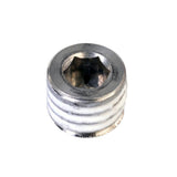 Rohloff Speedhub drain plug replacement for oil drainage on bicycle hub, showcasing the component for maintenance.