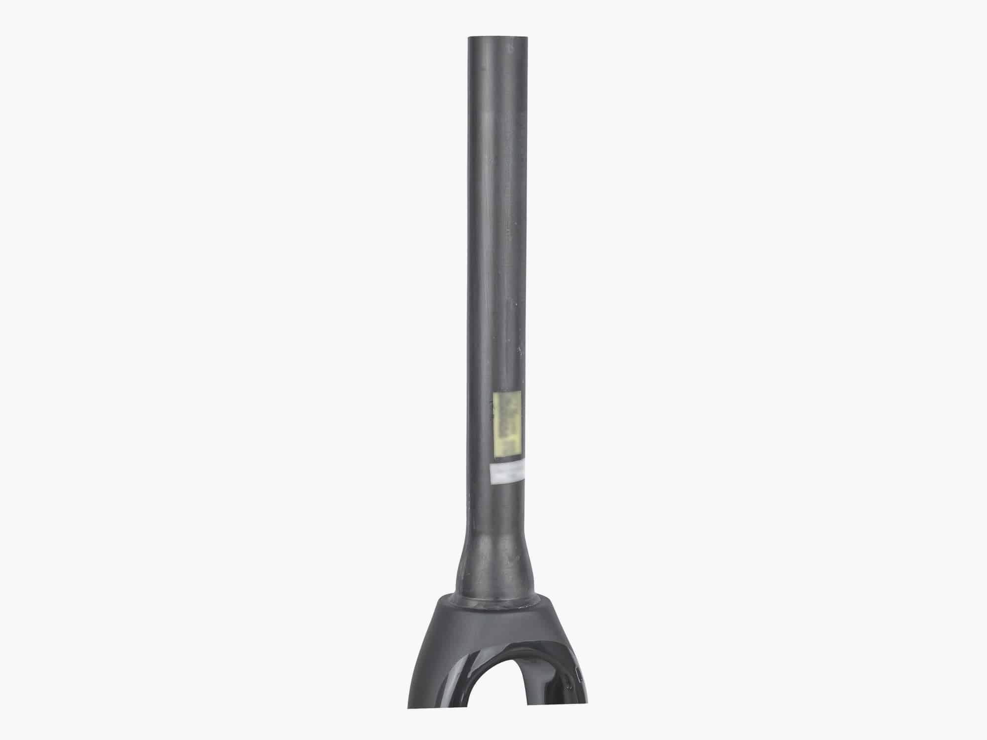 Trek 2018 Domane SL 700C disc brake fork for road bikes, close-up of black carbon component with disc brake mount.