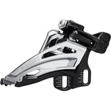 Shimano Deore FD-M5100-E 11-speed front derailleur for mountain bikes with double side swing and E-type mounting.