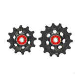 SRAM XX1/X01 Eagle 12-speed rear derailleur pulley kit with 12T upper and 14T lower pulleys in black for mountain bike components.