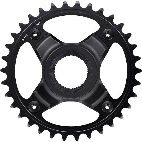 Shimano STEPS SM-CRE70-B 34T single chainring for 11/10/9-speed bikes with 53mm chainline, without chainguard.