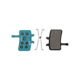 Jagwire Sport Organic disc brake pads for Avid BB7 and Juicy Blue Sport mountain bike brakes, showing the pad and packaging.