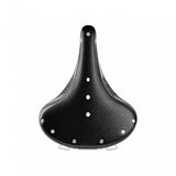 Brooks B66 saddle for touring and city bikes, unisex design with dual black steel rails, durable bicycle component.