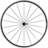 Mavic Ksyrium S QR rim brake road bike wheelset with quick release, featuring lightweight alloy rims and spokes.