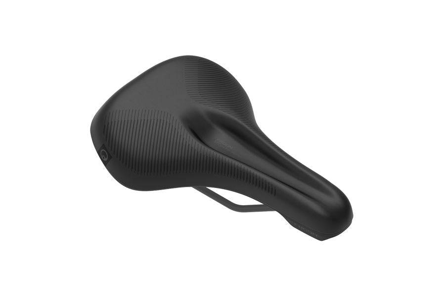 Ergon ST Core Evo women's saddle for touring and e-bike rides, featuring ergonomic design and comfortable support.