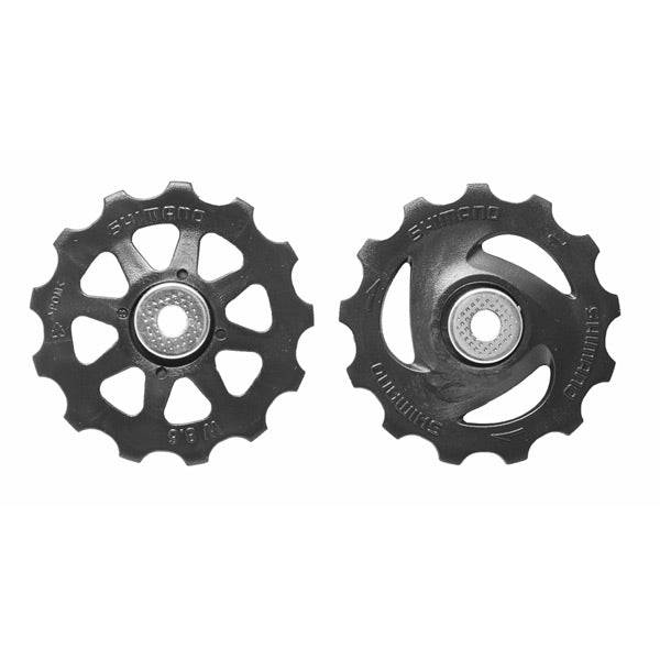 Shimano Tourney RD-TX35 rear derailleur tension and guide pulley set for bicycle components, with metal and plastic parts.
