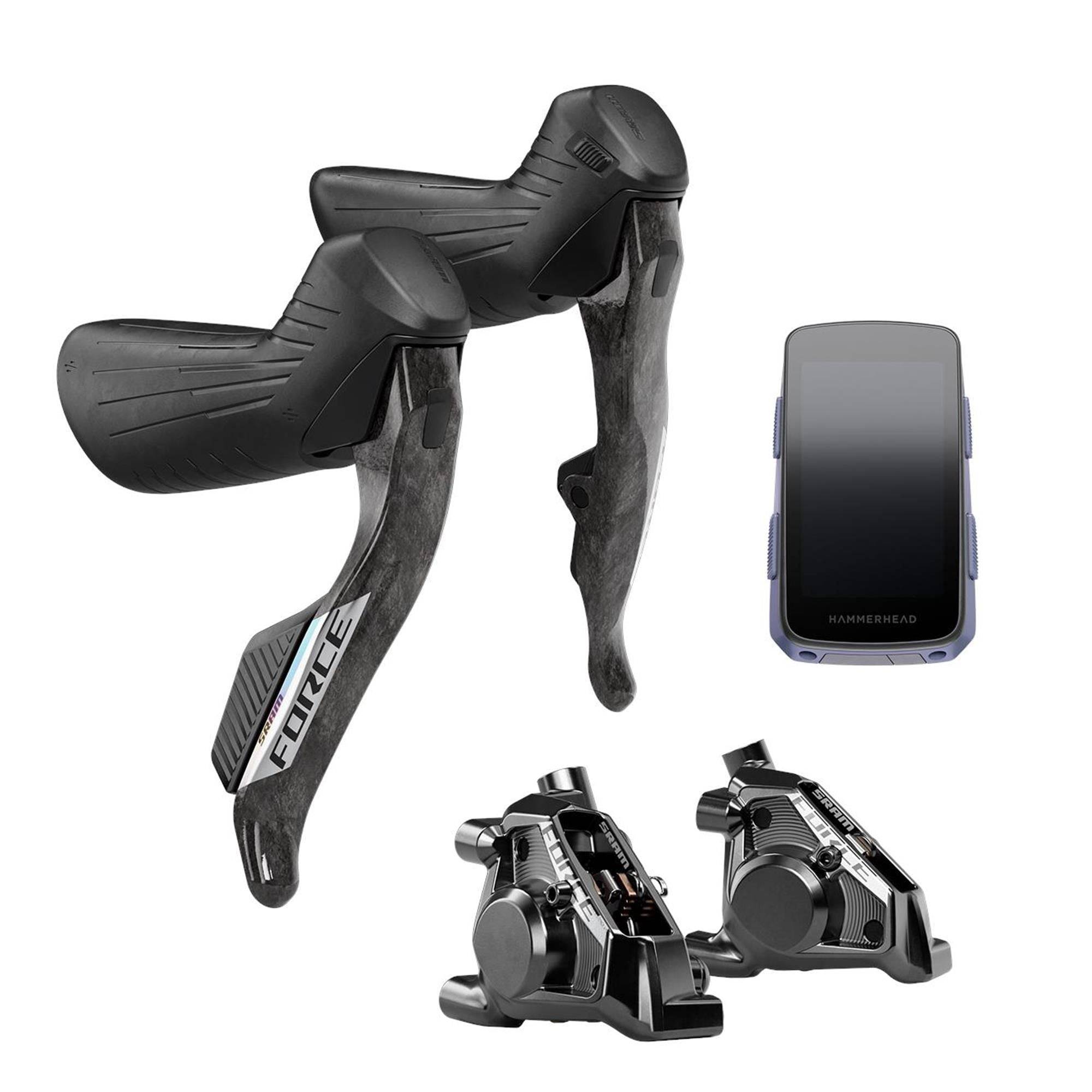 SRAM Force Axs Upgrade Ed Kit (Hammerhead Karoo Force Color Edition, Left Right Shift/Hyd Ed With Flatmount Calipers): | Swinnerton Cycles