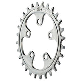 Surly X-Sync stainless steel chainring for 1x mountain bike drivetrains, showcasing the durable, polished component with teeth.