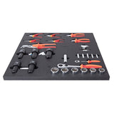 UNIOR Workshop Tool Set in Tray 3 for 2600D, professional hand tools in a red tray, ideal for workshop use