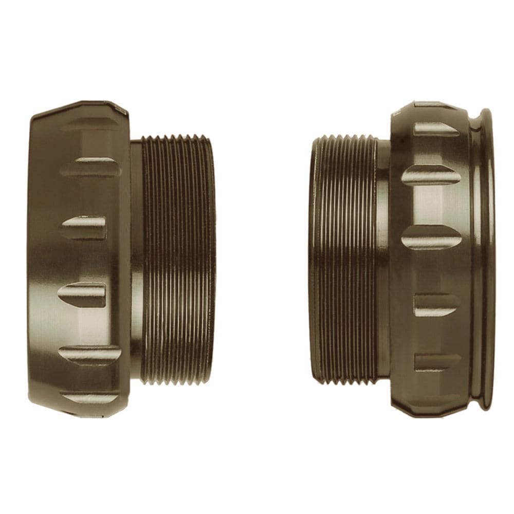 Campagnolo Ultra-Torque BSA bottom bracket cups for chainsets, showing the black metal component with brand markings.