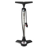 Zefal Profil Max FP20 floor pump with Z-Switch for Presta, Schrader, and Dunlop valves, showing the pump handle and pressure gauge