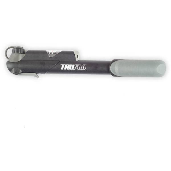 Truflo Micro 5G bike pump with fixed head, double shot design, and pressure gauge for general-purpose inflation.