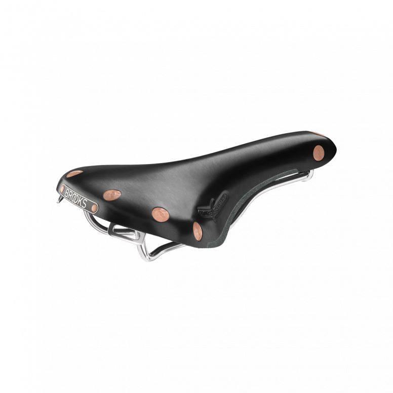 Brooks Swift Chrome Road Bike Saddle with stylish chamfered design, showing sleek, lightweight cycling component for road biking.