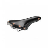 Brooks Swift Chrome Road Bike Saddle with stylish chamfered design, showing sleek, lightweight cycling component for road biking.