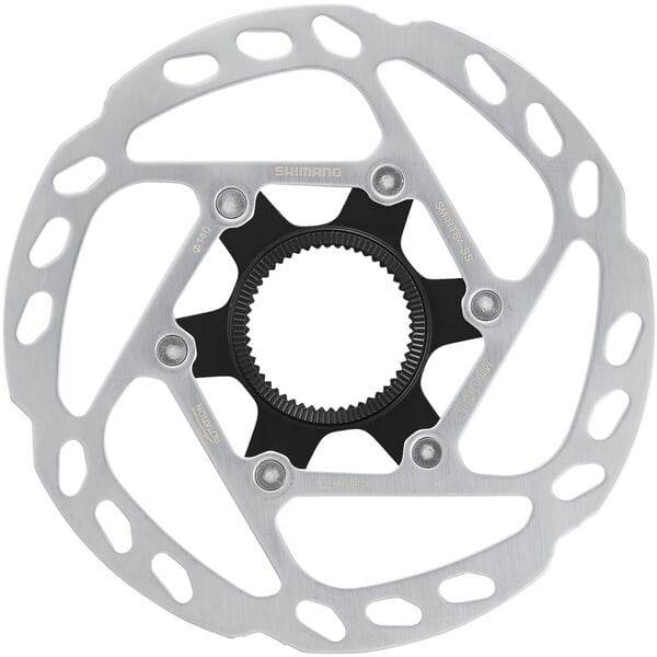 Shimano Deore SLX SM-RT64 160mm center-lock disc brake rotor with internal lockring, designed for mountain bike components.