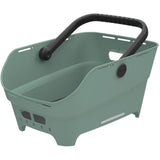 Basil Neo rear bicycle basket with multi-system mount for city bikes and e-bikes, shown attached to a bicycle.
