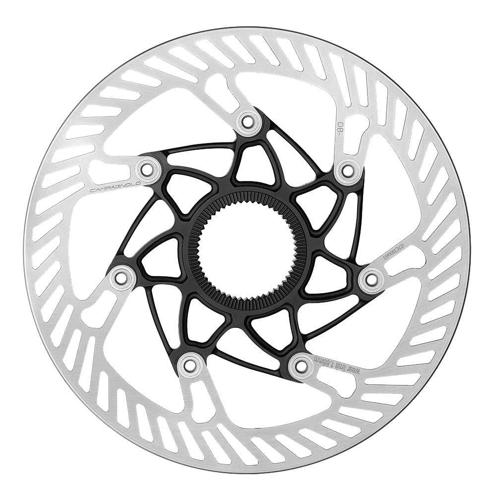 Campagnolo 03 Afs Center-Lock Disc Brake Rotor in 140mm and 160mm sizes, featuring durable metal construction for bike braking components.
