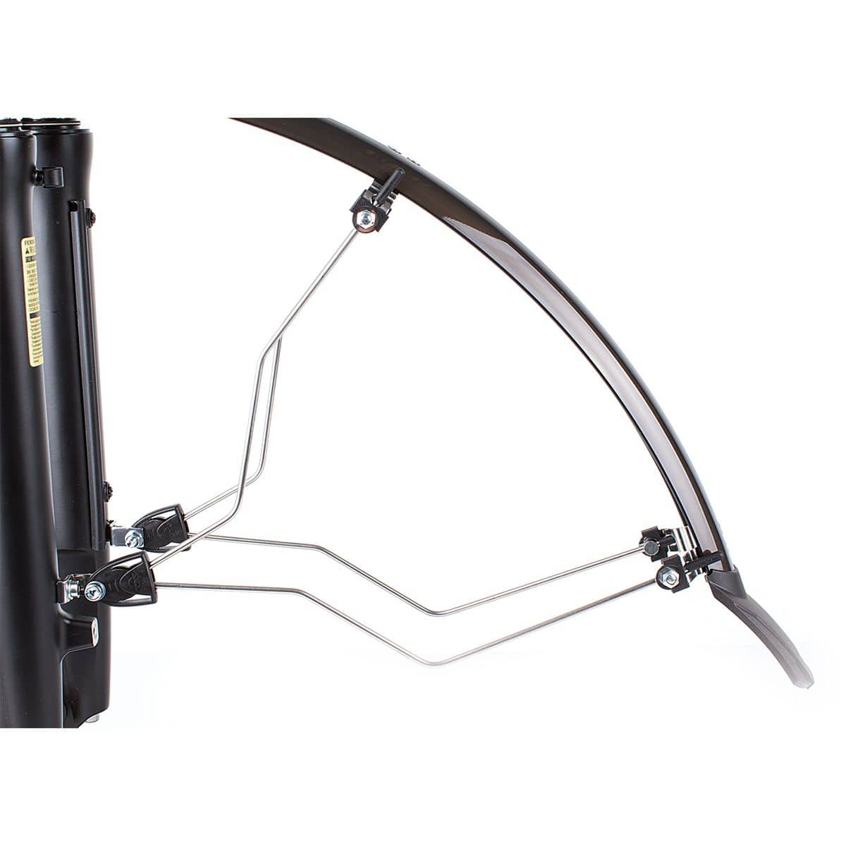 SKS Suntour fork front wheel stay kit with SECU clip for mudguard mounting on bicycle, accessory for bike maintenance and setup