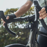Topeak Stem Multi-Mount in black for front bike lights and GoPro cameras, bike accessory mount on a bicycle stem.