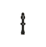 Hope tubeless valve with removable Presta core for tubeless bicycle wheels, showcasing the metal construction and valve stem.