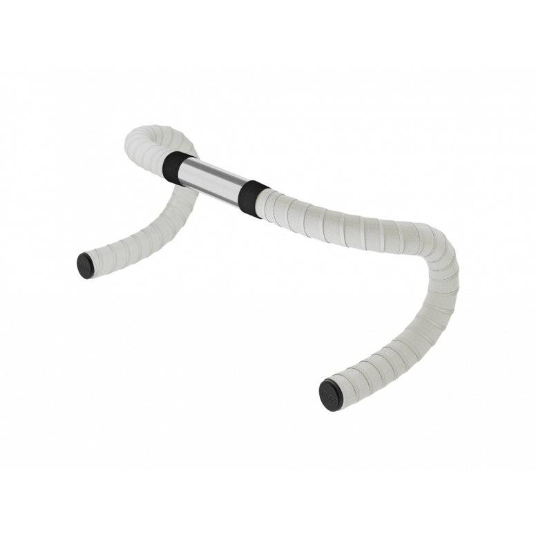 Brooks Cambium rubber bar tape with padded grip and bar end plugs for cycling handlebars.