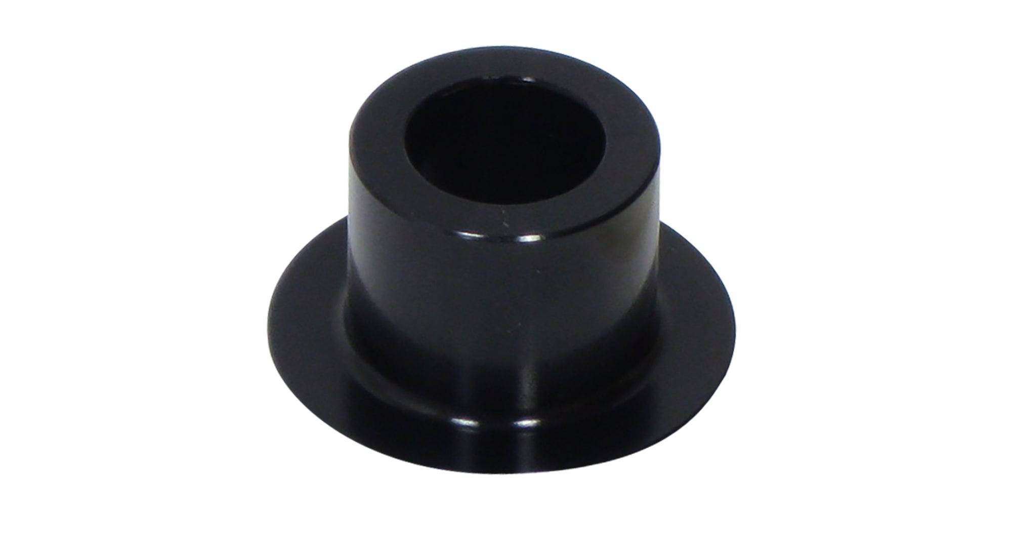 Black Bontrager DT240 12mm drive side axle end cap for 142/148mm OLD rear hub, component part for bicycle wheel hub.