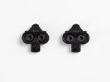 Bontrager MTB clipless pedal cleat set in black for 2-bolt SPD pedals, shown mounted on a bicycle pedal.