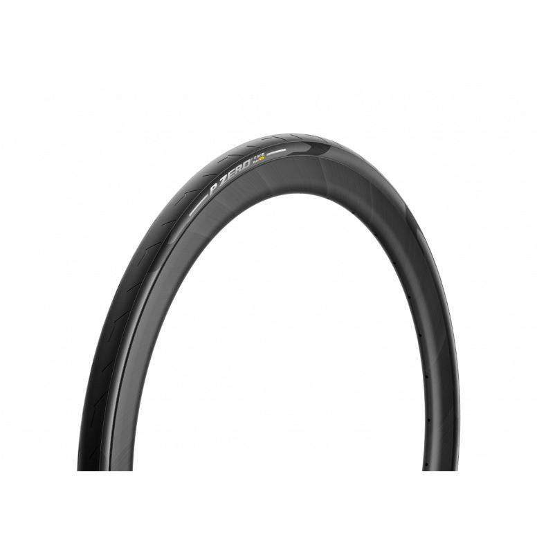 Pirelli P Zero Race TLR RS tubeless ready road tyre for racing, featuring a sleek black tire with tread pattern for high performance.